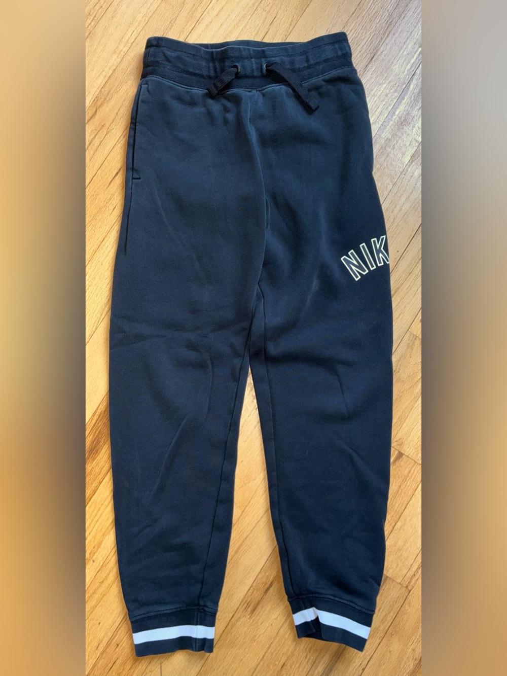 Nike Kids Black Sweatpants with White Logo Trim